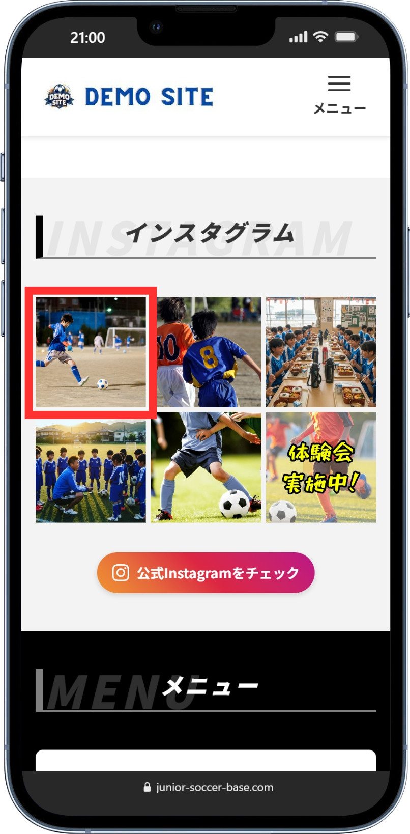 サイト表示画面